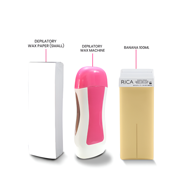 3 In 1 Depilatory Wax Heater Machine With Roll On Wax Refill And Waxing Strips